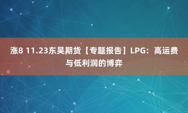 涨8 11.23东吴期货【专题报告】LPG：高运费与低利润的博弈